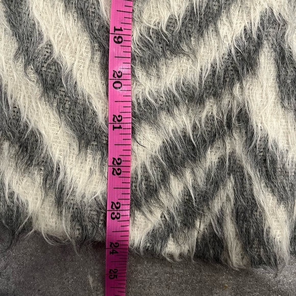 [US8]Per Se Faux Fur Angora Wool Blend Harrington Tweed Gray Short Jacket - Picture 7 of 9